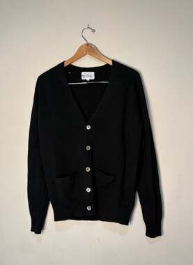 Vintage Heather Loom 100% Lambswool V-Neck Cardigan Sweater